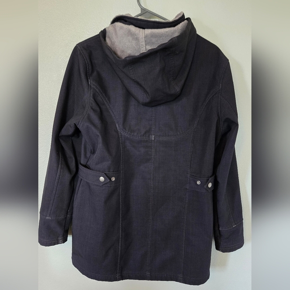 Free Country Black Hooded Coat Size Large - Picture 2 of 6